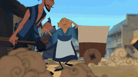 ChattingCat's tweet image. This is Mulan's grandma when she crosses the road with her eyes covered and makes it out alive