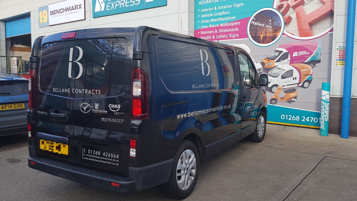 SXBasildon's tweet photo. Bit of minimalism in the vehicle bay this week, simplistic logo and font on a black background turned out beautifully! #VehicleGraphics #VehicleWrap #Signage #CustomSignage #SignsExpressBasildon https://t.co/TkioI2PF39