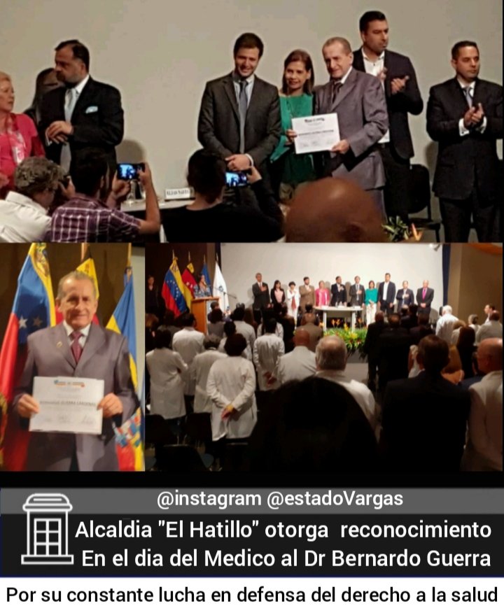 AD_Vargas's tweet photo. Felicitaciones a nuestro compañero @BernardoGuerraC por el reconocimiento otorgado por la Alcaldia "El Hatillo", estado Miranda, En el Dia del Médico por su constante lucha en defensa del derecho a la Salud 
@aixacaracas @rojasperezm @AlfredoRChirino @ivlevsilva @JAD_Venezuela https://t.co/sWWBEYEoKV