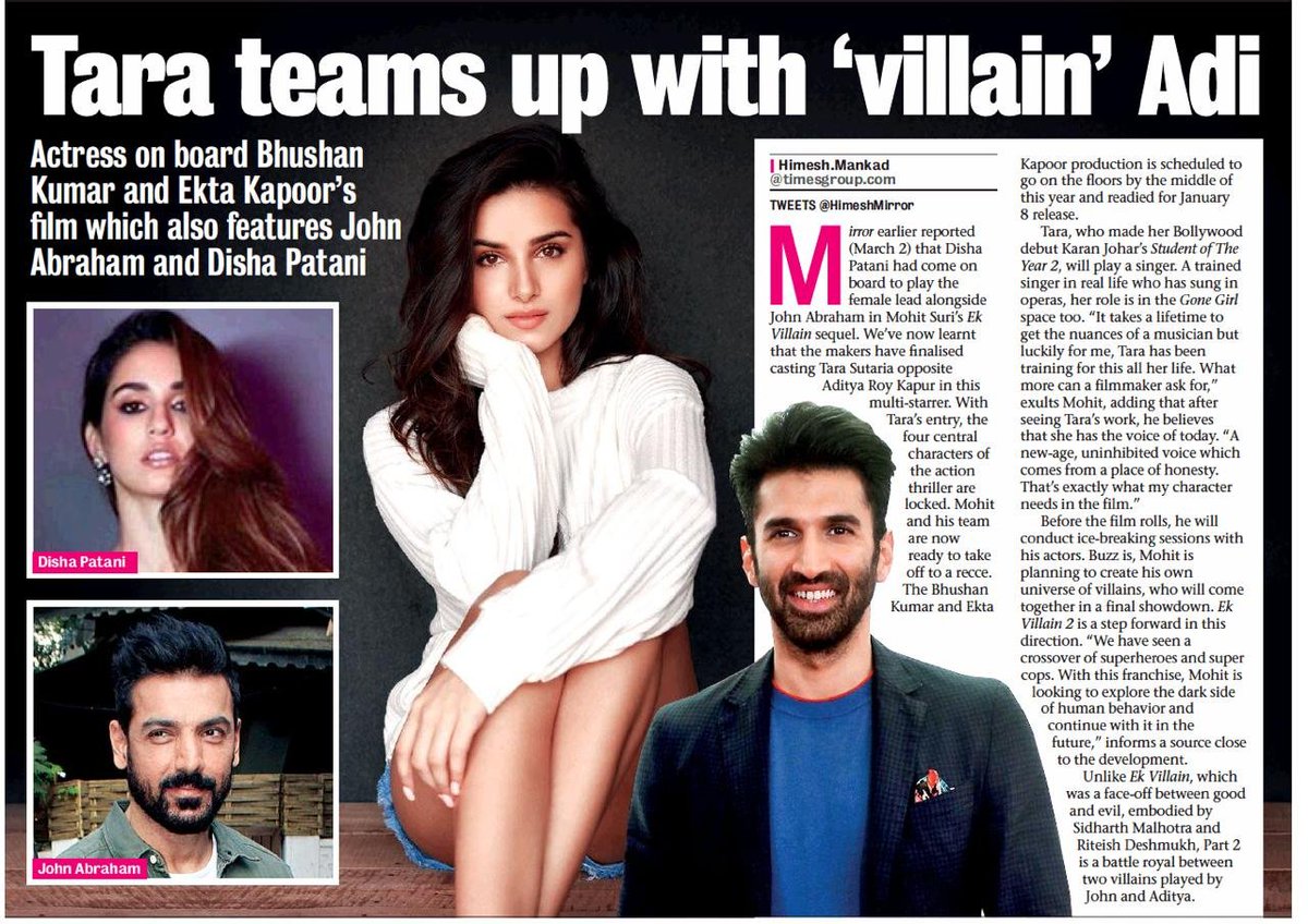 iRaviOfficial's tweet photo. Let The Fight Begin !! BAD v/s BADDAR !! 

#EkVillain2 Releasing on #8thJanuary, 2021.

Starring : @TheJohnAbraham #AdityaRoyKapoor @DishPatani @TaraSutaria.

Director : @mohit11481.

#EkVillain #Villain #AyeVillain

@balajimotionpic @TSeries @ektarkapoor @itsBhushanKumar #8thJan https://t.co/Vjz90N6UKA