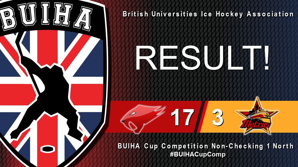 🚨 MATCH RESULT 🚨

🏠 <a href="/BradfordSabres/">Bradford Sabres</a> 17 - 3 <a href="/MancMetros/">Manchester Metros University IHC</a> B 🚌

📋 buiha.org.uk/g/7020

#BUIHACupComp