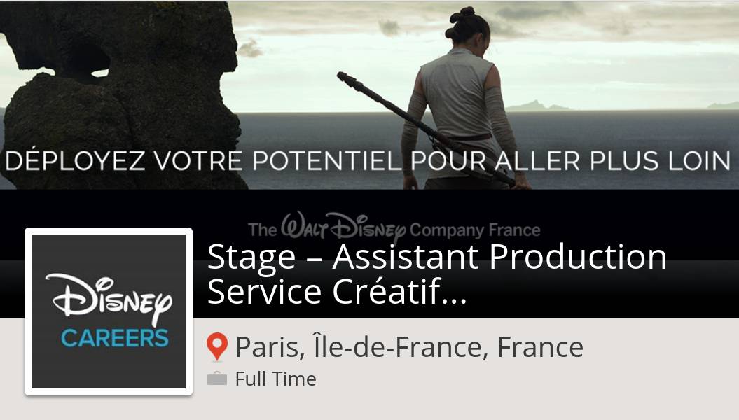 AmandaFINDIKIAN's tweet photo. #Disney is looking for a Stage – Assistant #Production #Service Créatif (H/F), apply now! (#Paris) #job https://t.co/j0xYrnVbrb #DisneyJobs https://t.co/JEcXyevB9F
