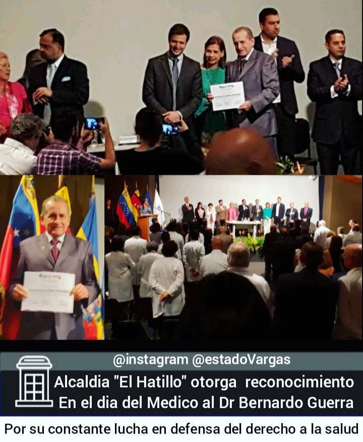 AD_Vargas's tweet photo. Felicitaciones a nuestro compañero @BernardoGuerraC por el reconocimiento otorgado por la Alcaldia "El Hatillo", estado Miranda, En el Dia del Médico por su constante lucha en defensa del derecho a la Salud 
@hramosallup @adbernabe @ADemocratica https://t.co/Cf6yG3oJrm