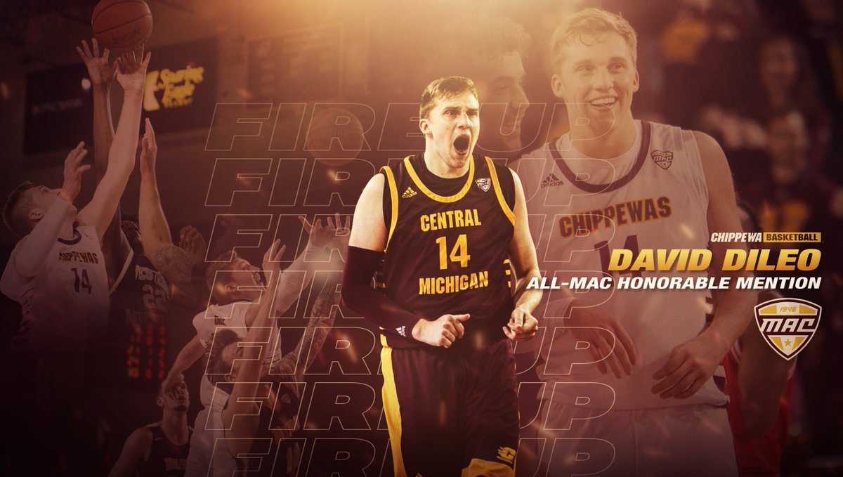 CMUMensBBall's tweet photo. Congratulations to program and conference career 3-point leader David DiLeo on earning All-MAC Honorable Mention recognition!

DiLeo also finishes his standout CMU career ranked No. 5 in FT pct, No. 7 in rebounds, No. 8 in points and No. 9 in 3-point pct. 

#FireUpChips 🔥⬆️🏀 https://t.co/PHtAyqTAY5