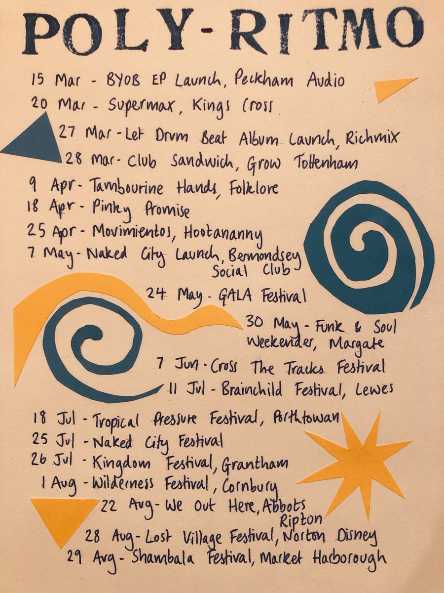 Warm (@warmhq) on Twitter photo We are very happy to announce that #PolyRitmo has joined the roster. Starting with a strong run of dates at <a href="/peckhamaudio/">Peckham Audio Club</a> <a href="/RichMixLondon/">Rich Mix</a> <a href="/kingdomfestival/">SKRF</a> <a href="/WildernessHQ/">Wilderness</a> <a href="/lostvillagefest/">Lost Village</a> & @ShambalaFest
<a href="/SOTUSOHO/">Soundsofthe Universe</a> <a href="/Soundway/">Soundway Records</a> <a href="/worldwidefm/">Worldwide FM</a>
#warmismusic #warmroster #warmagency We are very happy to announce that #PolyRitmo has joined the roster. Starting with a strong run of dates at <a href="/peckhamaudio/">Peckham Audio Club</a> <a href="/RichMixLondon/">Rich Mix</a> <a href="/kingdomfestival/">SKRF</a> <a href="/WildernessHQ/">Wilderness</a> <a href="/lostvillagefest/">Lost Village</a> & @ShambalaFest
<a href="/SOTUSOHO/">Soundsofthe Universe</a> <a href="/Soundway/">Soundway Records</a> <a href="/worldwidefm/">Worldwide FM</a>
#warmismusic #warmroster #warmagency