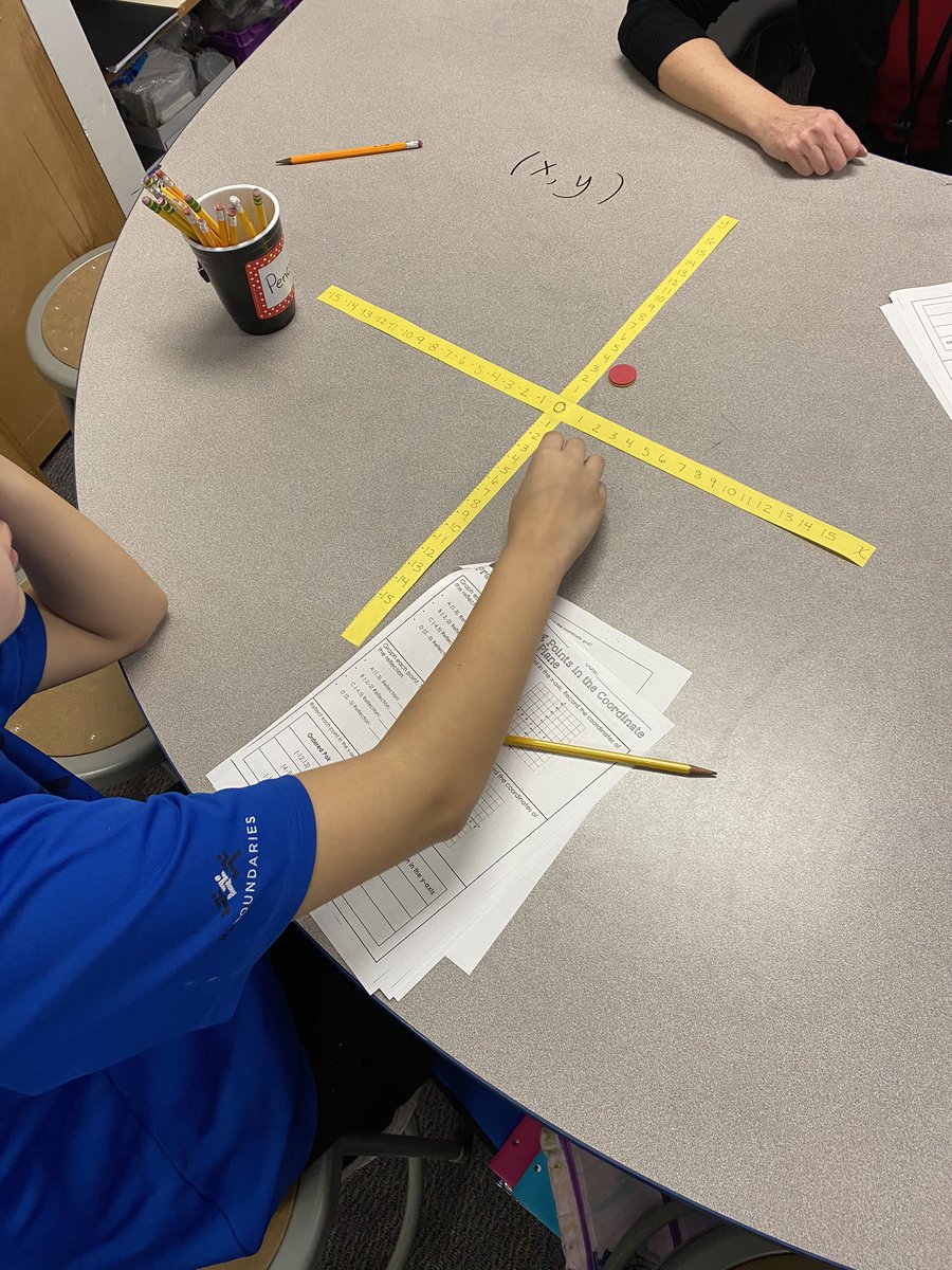 barb_battin's tweet image. Geo in action Gr 6 @ #rogersMS Students are reflecting points over axis in the coordinate plane. High levels of discourse where students are using strong math vocab with manipulatives to show understanding. #everyonecanlearnmath @MFlood270 @ChrissyMiga_WI @WestIrondequoit