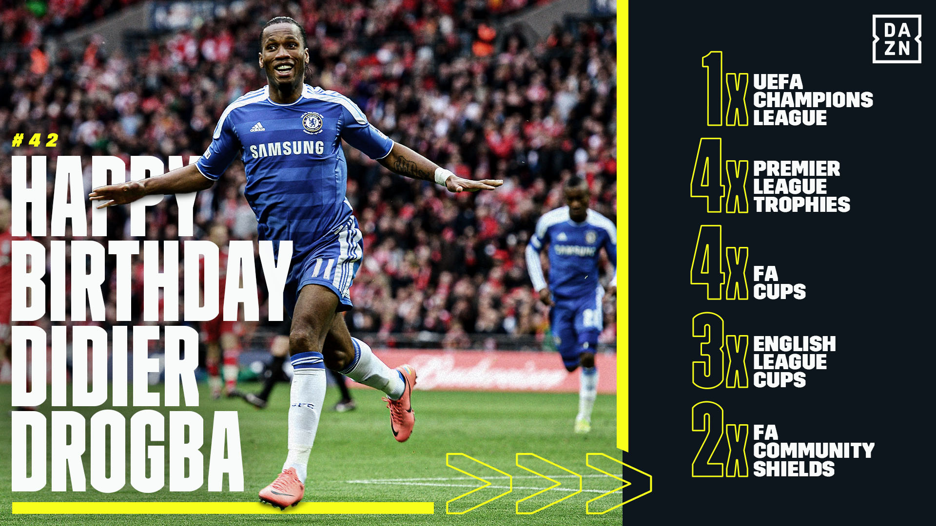 Happy 42nd birthday to Chelsea legend Didier Drogba! 