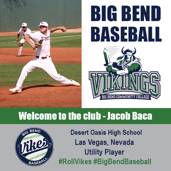 BigBendVikings's tweet photo. Welcome to Big Bend Baseball Jacob Baca! #BigBendCC #BigBendBaseball #RollVikes #2020Signees https://t.co/x2jJ4XJji2