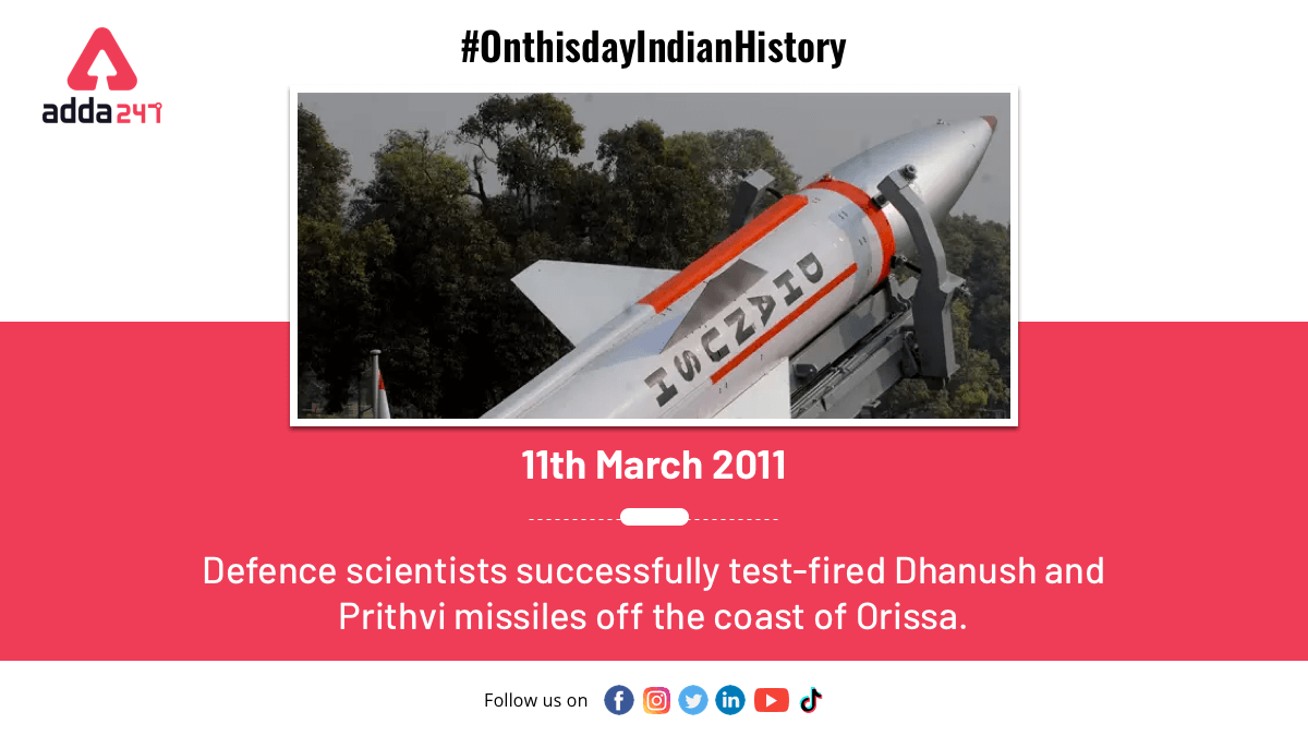 anilnagr's tweet photo. #onthisday
Defence Scientists successfully test-fired Dhanush and Prithvi missiles off the cost of Orissa.

Stay tuned with us for daily History day

#Facts #Amazingfacts #Indiafacts #Historyfacts #ThisdaythatYear #Didyouknowthat #didyouknowfacts #thinkendless #Adda247 https://t.co/ZbrqBONyzd