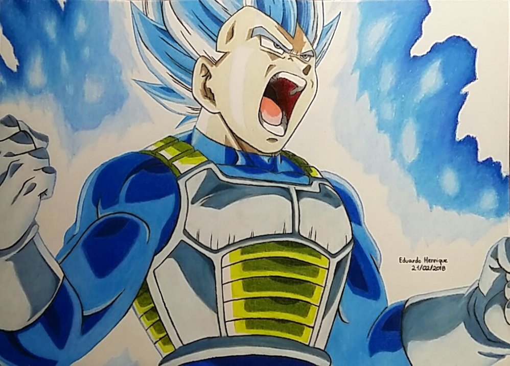 Vegeta ssj blue - Lápis de cor! :)