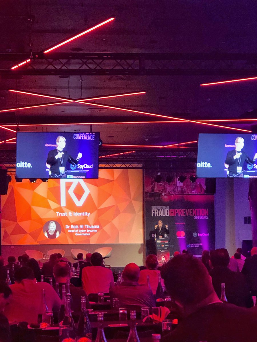 JBSorge's tweet photo. RT redsift: Our Head of Cyber Governance Rois Ni Thuama (fsp_rois) speaking at the International Fraud Prevention Conference about common fraud cases &amp; what you can do to improve your organisation's approach to cyber security🛡️
#events #emailsecurity #du… https://t.co/MYr39Q6htw