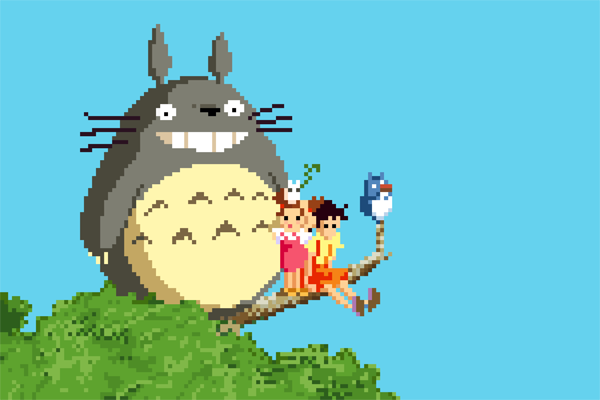 CinePolaroids's tweet photo. The Films of Miyazaki in 8 bits: Mi vecino Totoro (Tonari no Totoro) https://t.co/oXSGeBlt6U