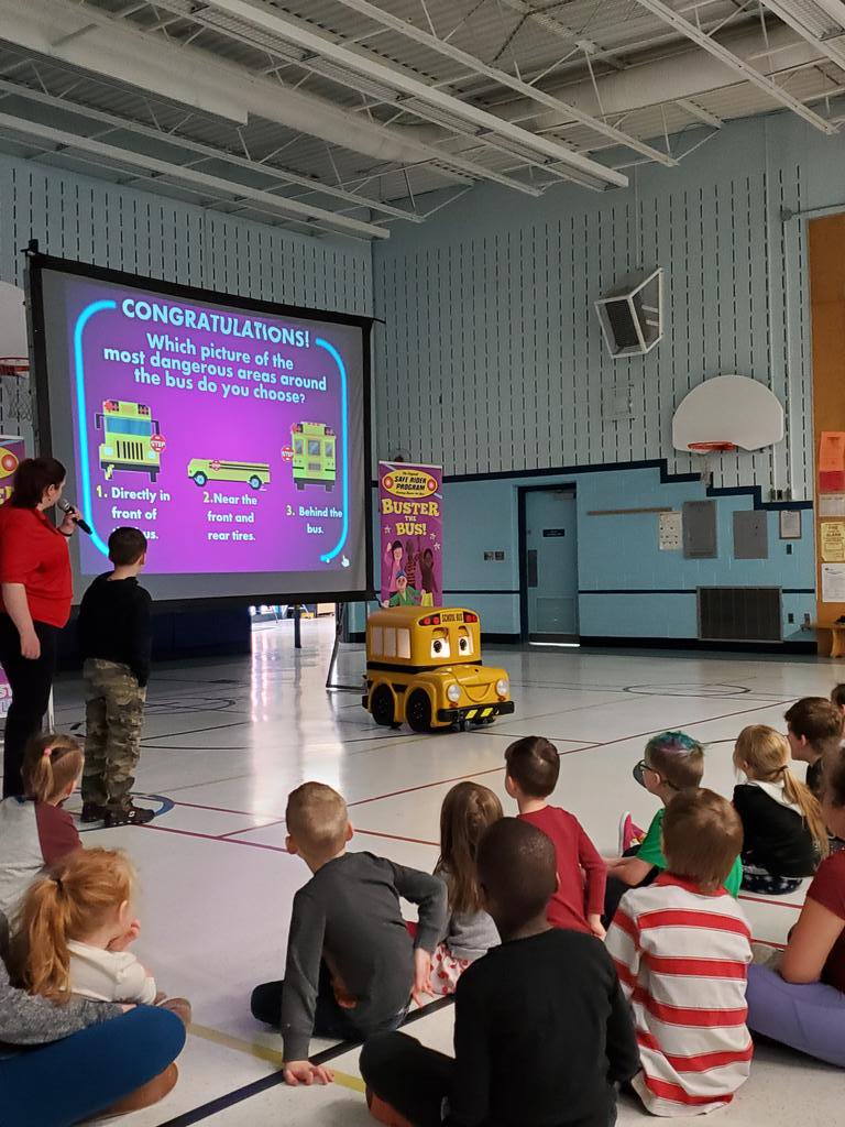 MsChardJFC's tweet photo. Buster the Bus presentation today!!! We loved learning how to be safe on and around the bus. https://t.co/zaHZk8jpAm