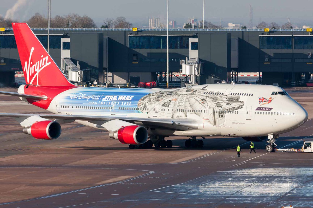 manairport's tweet photo. We just love this capture of @VirginAtlanticโs #StarWars livery, The #Falcon, with our new Pier One in the background ๐คฉโค๏ธ #PhotoOfTheWeek #MANTP (๐ธ by @martynaspphotos) https://t.co/CUbqJyfavf