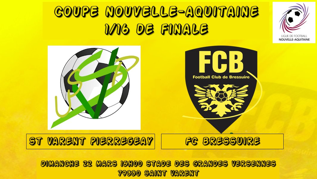 fcbressuire's tweet photo. Coupe Nouvelle Aquitaine.
Le FC Bressuire sera en déplacement chez ses voisins de US Saint-Varent Pierregeay #FCBressuire https://t.co/6LUHTF0WTJ