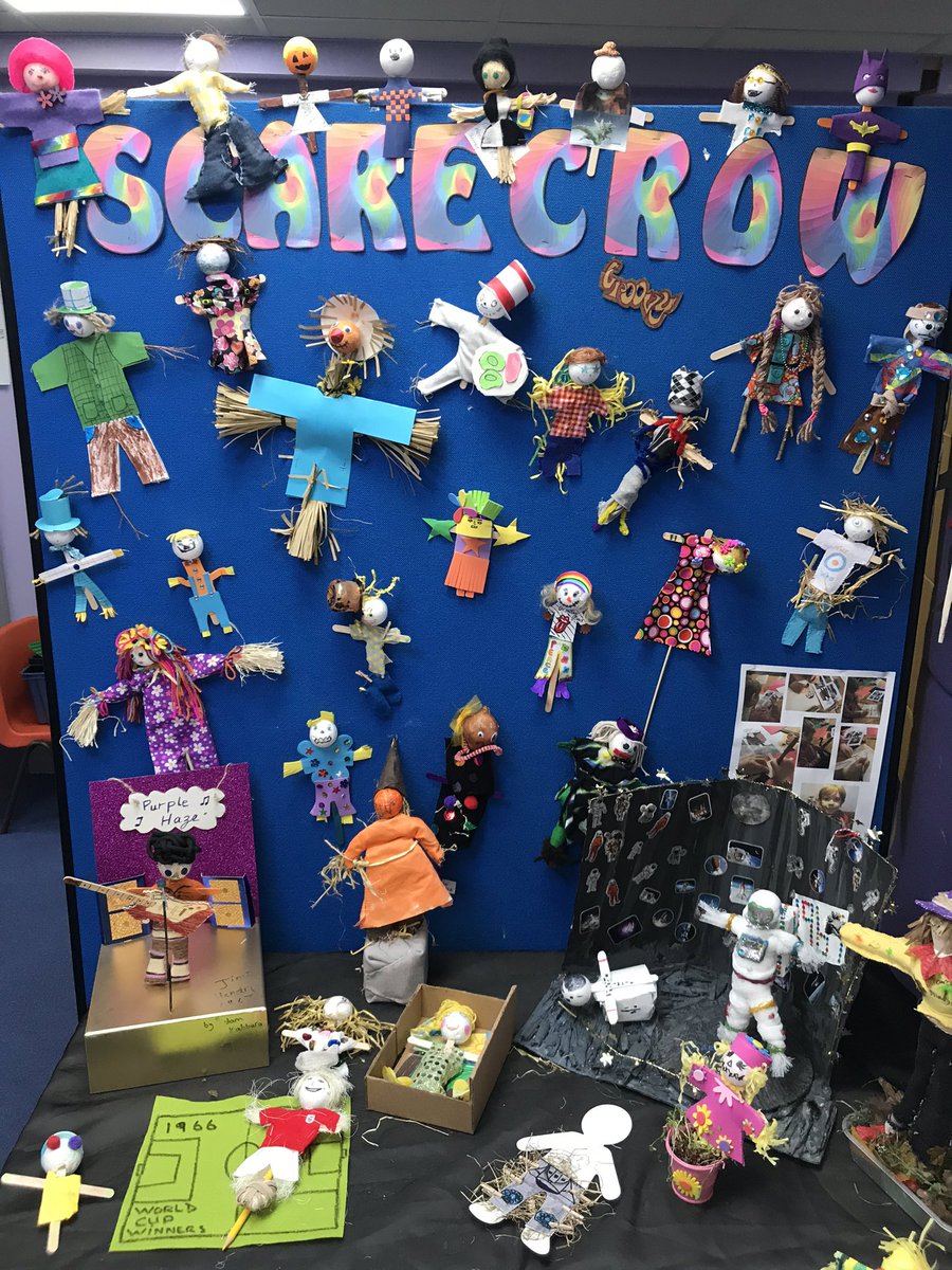 DorchesterP's tweet photo. Our amazing #60sScarecrows on display for everyone to enjoy #HeraldofSpring @Bournehallewell @EpsomandEwell https://t.co/ibL6GkMzM3