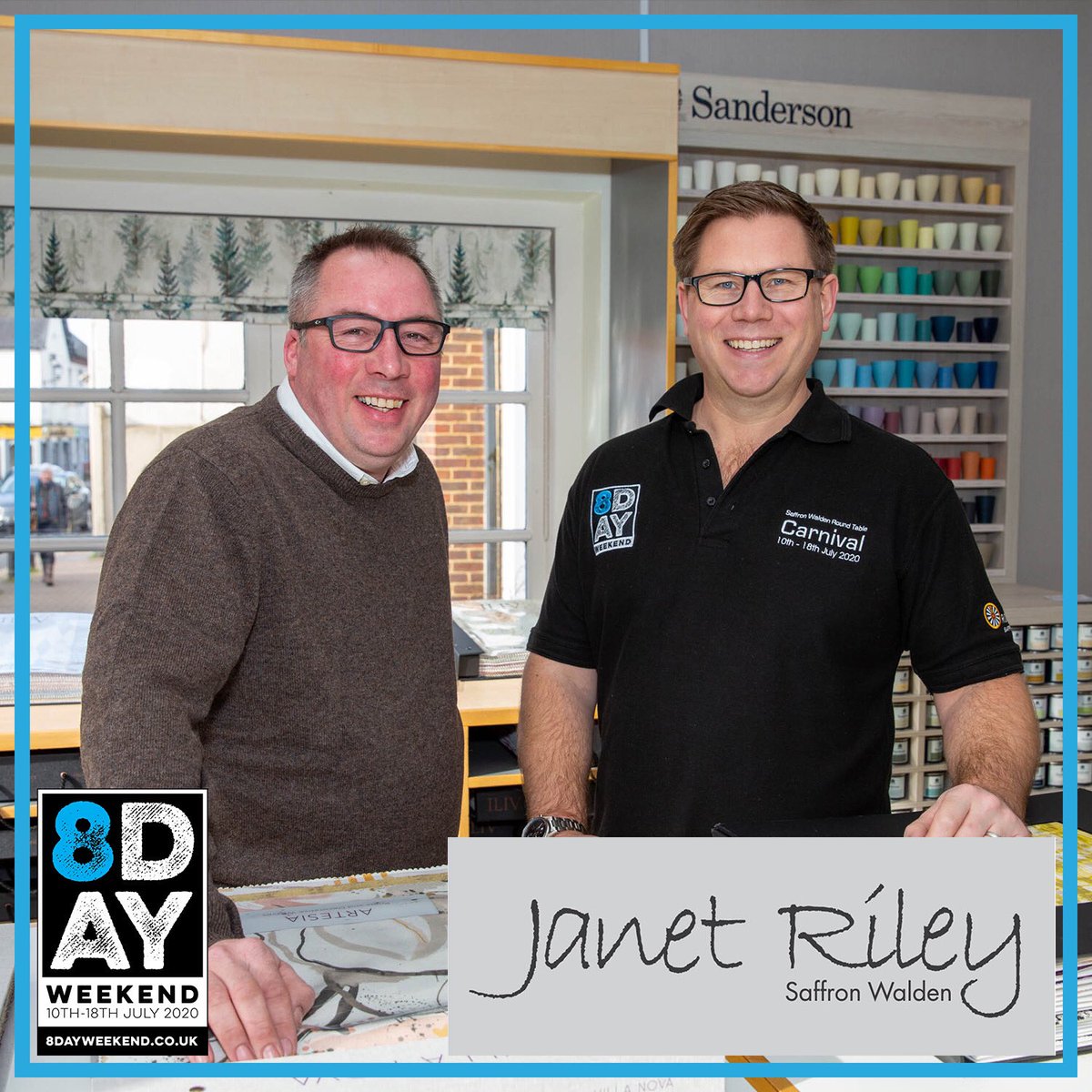 8dayweekend's tweet photo. We are pleased to announce that Janet Riley of Saffron Walden has continued their long-term association with the Carnival and signed up to be a Carnival Partner.

#8DayWeekend #8DW #SaffronWalden #Carnival #RoundTable #JanetRiley #CarnivalPartner #SaveTheDates #10thto18thJuly2020 https://t.co/G5mbHCEhZR
