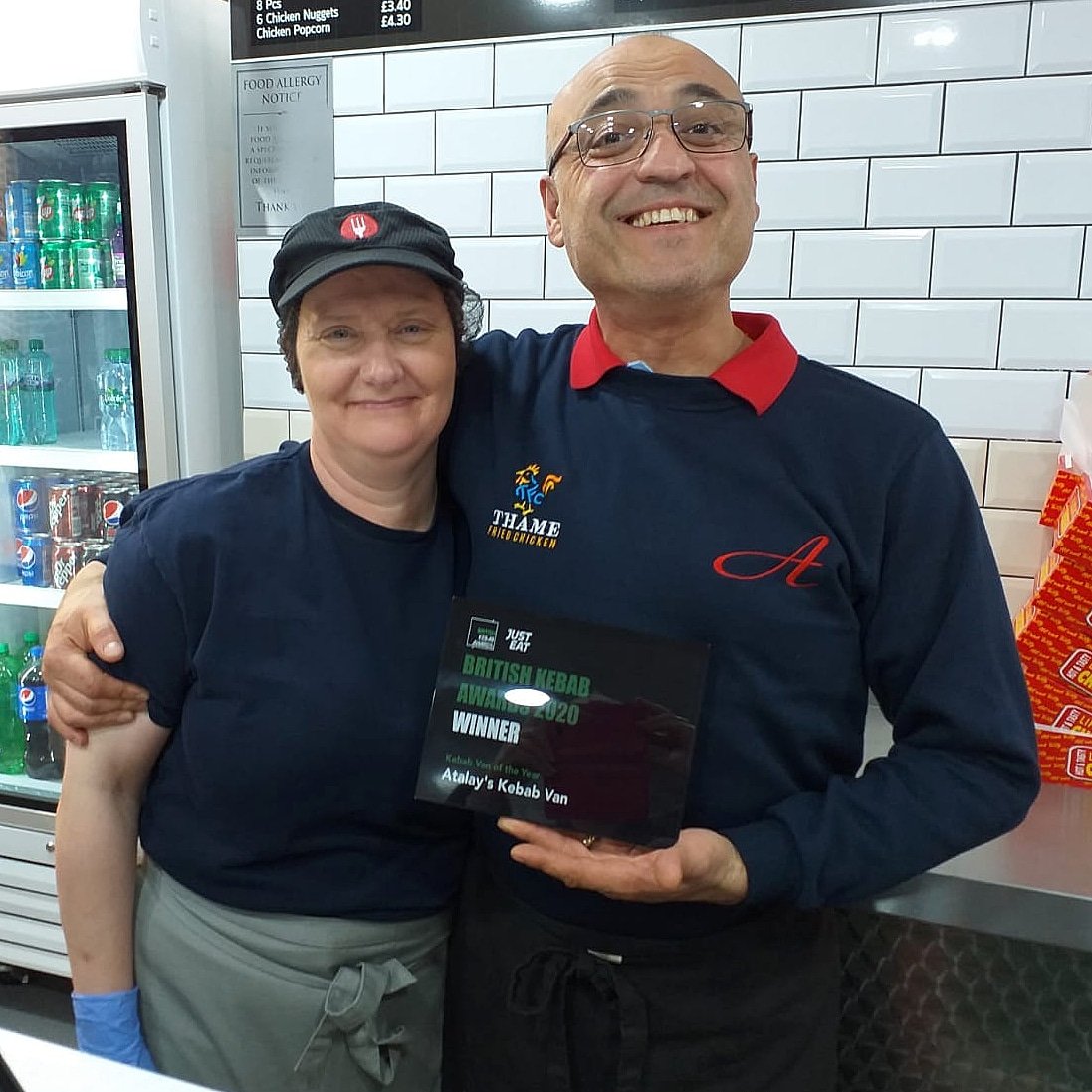 TC_Branding's tweet photo. The British Kebab Awards were last week and 'Kebab Van of the Year' 2020 was #WON by Atalay's Kebab Van (Our Local!) Here they are pictured proudly cuddling their award (that we supplied!) A massive #congratulations to Atalay's and the team! 🎊🥳 https://t.co/WEI8l6aK7O