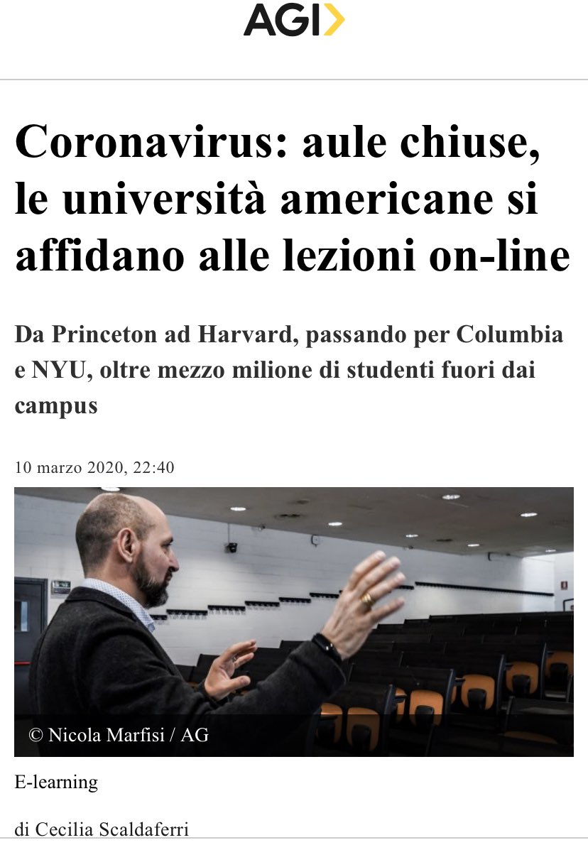 DiegoDiDonato's tweet photo. Che @unimib sia un faro in questa situazione lo si capisce anche da questi piccoli particolari: @Agenzia_Italia e @FinancialTimes (ripreso da @MIP_PoliMi) utilizzano le foto dell’#elearning Bicocca per parlare della situazione internazionale. https://t.co/r9wheLo3yW