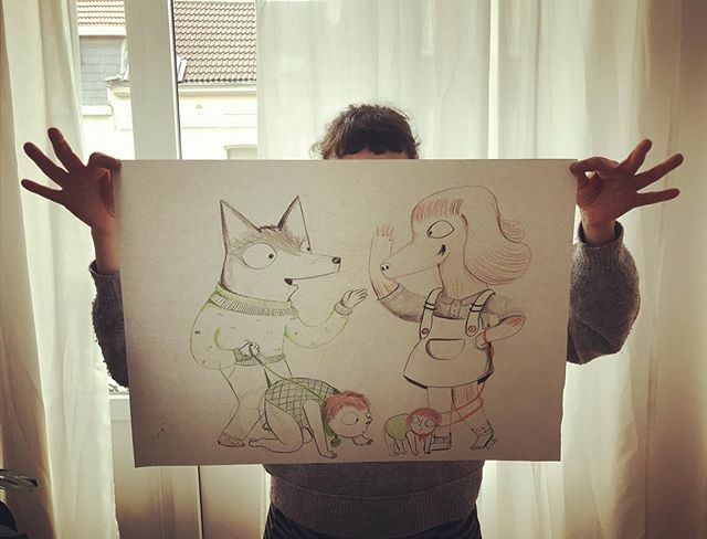 Going out for a walk! 
#cat #dog #outforawalk #petlovers #sketch #illustration