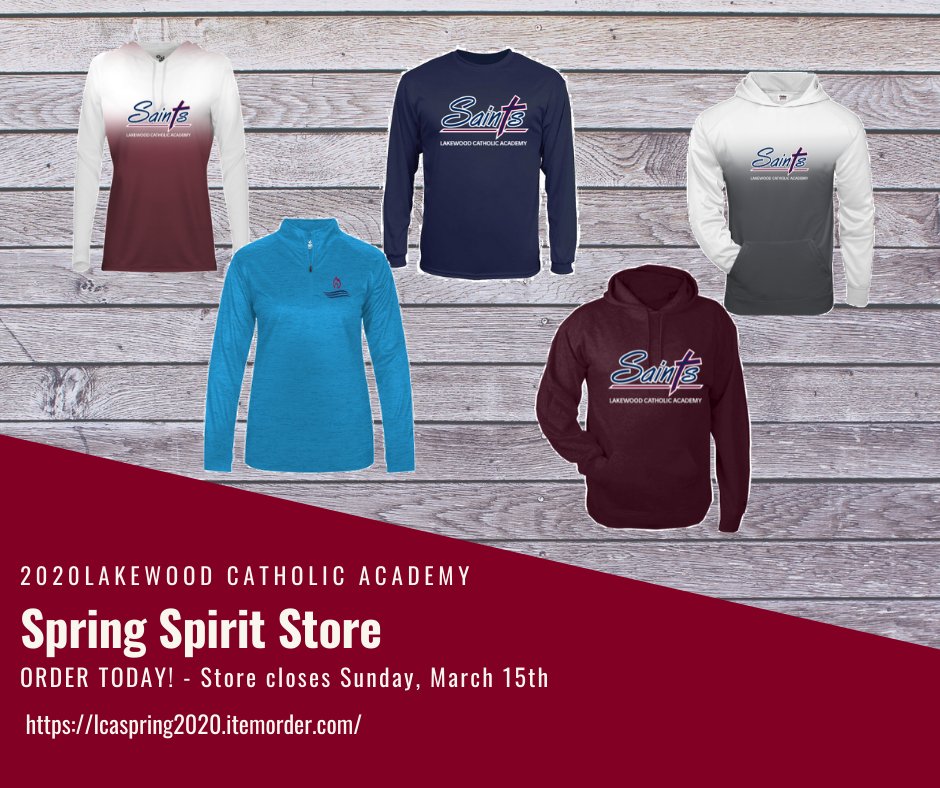 dwgear's tweet photo. Spring Spirit Store is OPEN @lkwdcatholic ! Be sure to order soon....store closes on March 15th! https://t.co/bn66dhY5mP https://t.co/7abWdpaSKO