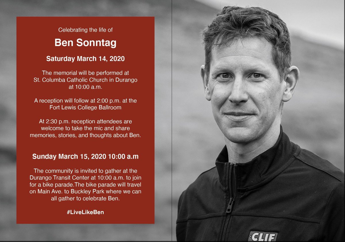 FLCCYCLING's tweet photo. The memorial and reception for Ben Sonntag will be on Saturday, March 14, followed by a bike parade on Sunday. All three are open to the community. Please feel free to share. https://t.co/wi4QRfpIQ4