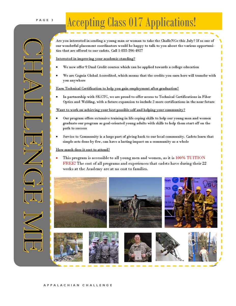 Challenge_ACA's tweet photo. March 2020 Appalachian ChalleNGe Academy Newsletter
#challenge2change #htgs #aca4change https://t.co/vXzPHafQsL