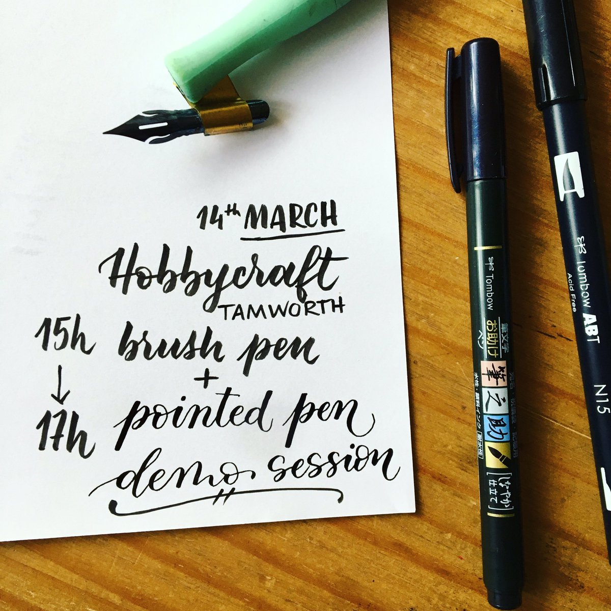prepost_pigeon's tweet photo. This Saturday at @Hobbycraft_TAM ! Come Ali g to try and write an alphabet with some of my favourite calligraphy tools!
#learnsomethingnew #calligraphytastersession https://t.co/lKqb6edHve
