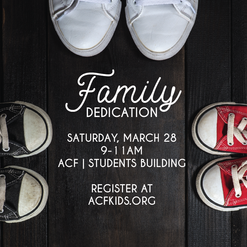 ACFkids's tweet photo. Have you ever participated in dedicating your child(ren) to God? We would love for you to join us for our next Family Dedication on March 28! Details and registration at https://t.co/hCHjrgHX7e https://t.co/7LAkEZq4E2