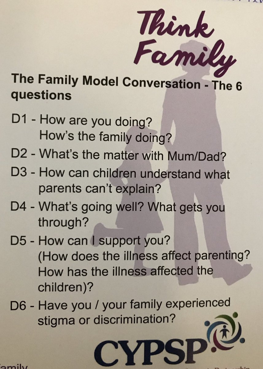 donna_mo1's tweet photo. The Family Model offered statutory and voluntary & community sector a common framework and language for working with parents with mental health issues @ChildreninNI @QUBSSESW @cypsp @HSCBoard #SWSCResearch2020 #thinkfamily #collaboration https://t.co/vWQ1nHUodh