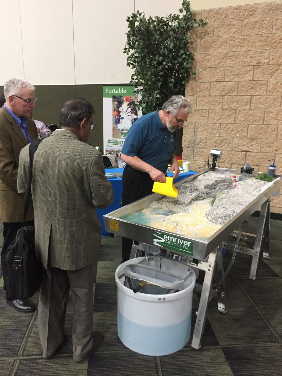 EmriverModel's tweet photo. Explore how sediment, vegetation, and flowing water interact to form stream channels in an Emriver Model at the Illinois Association of Floodplain and Stormwater conference. #IAFSM #IAFSM2020 #AFSM https://t.co/m62PunaIXN