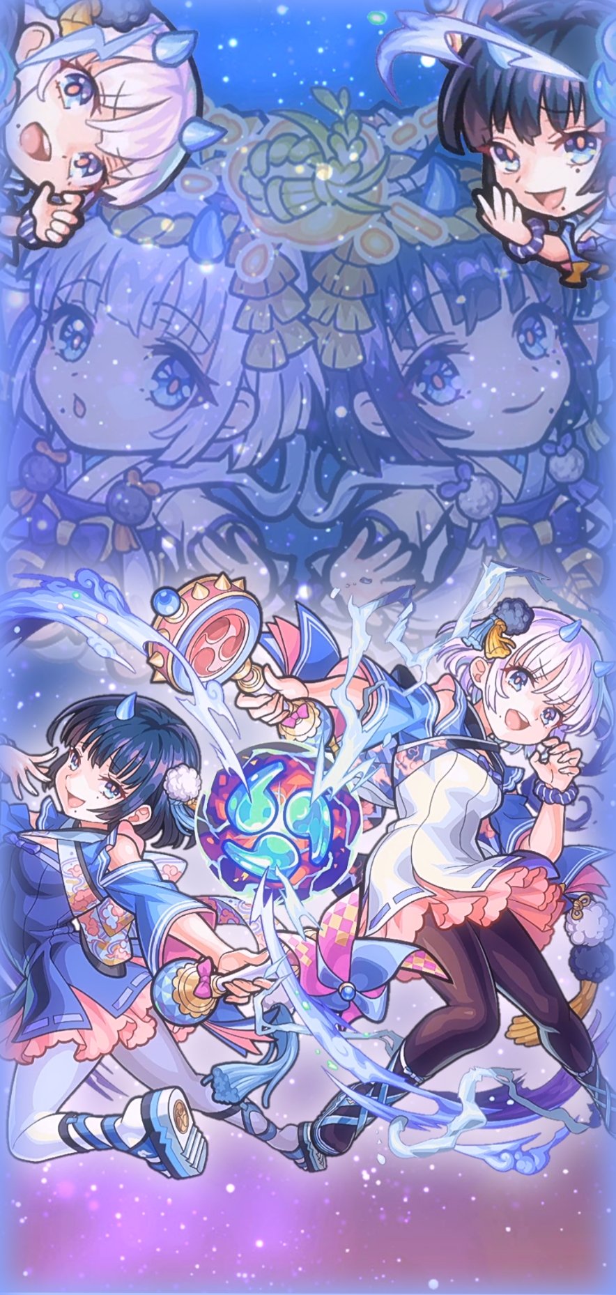 ﾓﾝ垢 まえㄘん 加工依頼終了しました リプ返でリクエストのあった 進化メイン 風神雷神の進化壁紙です サイズは2種類作りました 使用機種に合う方を使って下さい とりあえずこんな感じで今後アップする予定 モンスト モンスト好きと繋がり