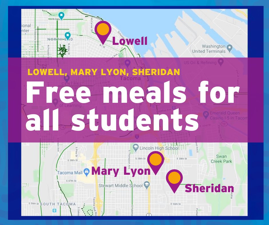 tacomaschools's tweet photo. Tacoma Public Schools Nutrition Services Department will provide meals to all students affected by emergency school closures beginning Wednesday, March 11 for Lowell, Lyon, and Sheridan students. 

https://t.co/Xo326eI6xo https://t.co/z8D7LL74lo