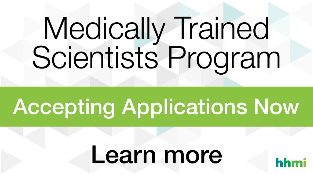 hhmi_science's tweet photo. Through our new Medically Trained Scientists Program, HHMI will support early career scientists with medical training who are committed to careers in basic biomedical research. Apply by August 11, 2020. Learn more: https://t.co/NFXrmJljCD
#MTSfellows https://t.co/ekbOLgu1yN