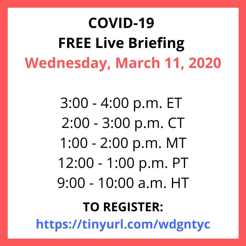 LKCRegionII's tweet photo. Join us for a FREE live briefing regarding COVID-19. TODAY.

https://t.co/6K7rfkZCvB https://t.co/yrBTmNCcPY