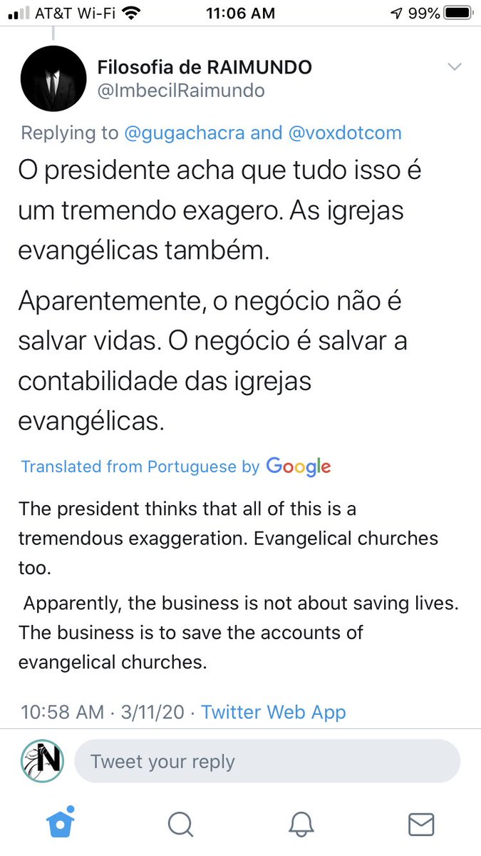 EnnnDeee's tweet photo. #COVID19 #TheocracyAlert #EmptyThePews #CoronavirusUSA
The US & Brazil will both suffer the repurcussions of not taking this seriously enough & trying to pray the virus away like it’s a common cold. https://t.co/qA5bcGiHIr