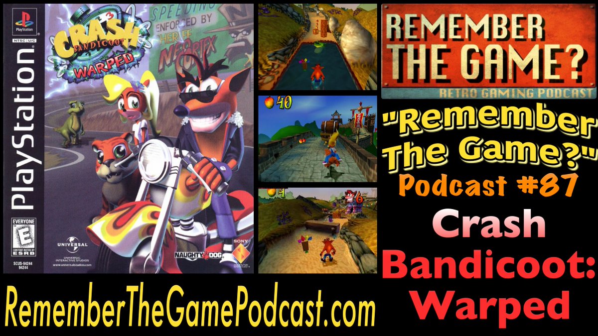 Memberthegame's tweet photo. Ep 87 of our #retrogaming podcast 'Remember The Game?' is live NOW wherever you get podcasts!
We finally show #CrashBandicoot some love, @thatcanadaguy and I are talking #CrashBandicootWarped!
https://t.co/yrONv09Nop
#psone #playstation #crash #naughtydog #psclassic #psmini https://t.co/aESxJgSM1u