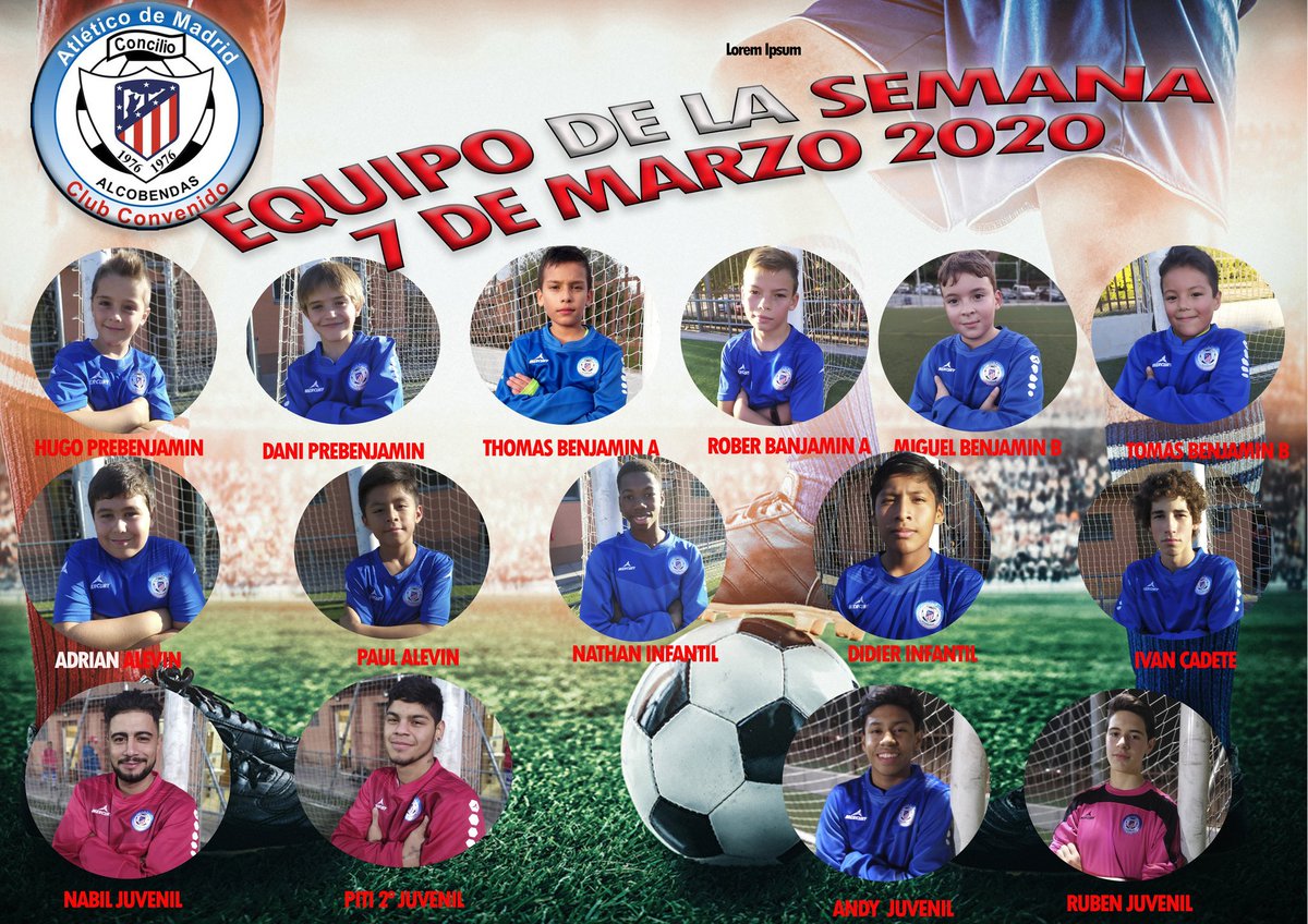 Nuevo equipo ideal de la semana destacando el gol de chilena en último minuto de partido de Adrián y la manera de motivar a sus jugadores Nabil y Piti  a seguir trabajando
#vamosconcilio🔴⚪️🔴 #SomosFamilia