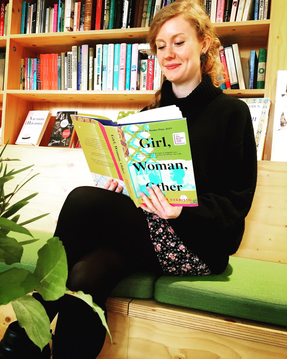 DHAbooks's tweet photo. Johanna from our Translation Dept. is reading Bernadine Evaristo's Girl, Woman, Other. “This #bookerprizewinner does not disappoint: wonderfully contemporary, flawed and relatable characters within writing that is both urgently political and elegantly poetic.” #dhaisreading https://t.co/3IN32OZb9A
