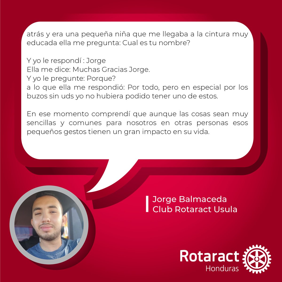 Iniciamos con nuestra campaña "Experiencia Rotaract" con el presidente de Rotaract Usula Jorge Balmaceda

No olvides que puedes enviar tu experiencia rotaract al siguiente correo:
📨josediaz.dgr@gmail.com

Adjunta tu nombre, club rtc, fotos y describe tu experiencia rotaract.