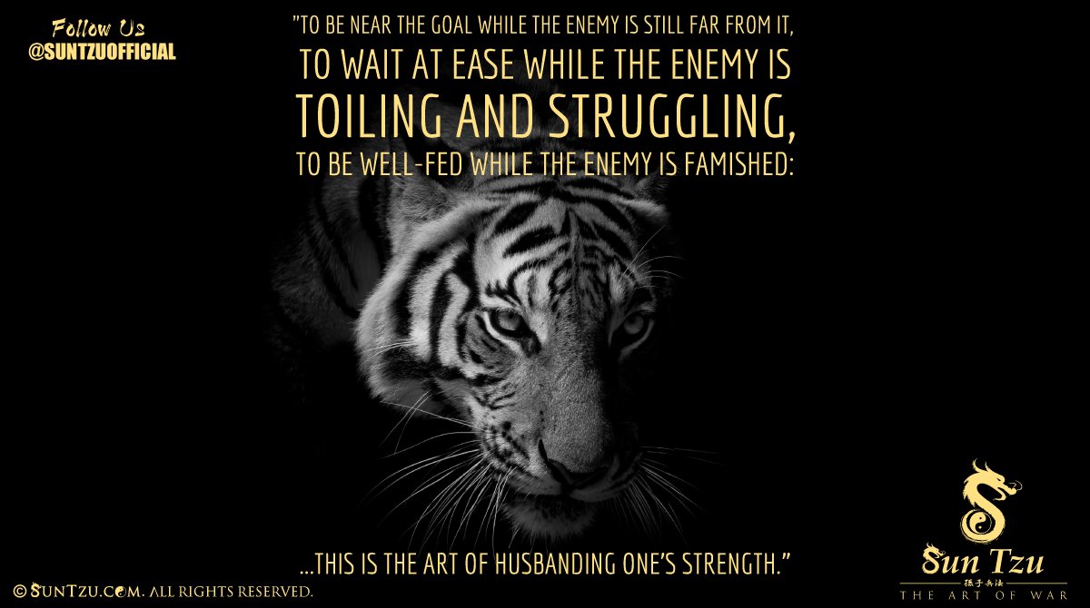 Sun_TzuOfficial's tweet photo. #BethePredator, not the #prey. #BeABeast #suntzu #theartofwar #artofwar 

Read post https://t.co/iADyPiZ9XH

#stoic #bestrong #bethebestyou #bethepredatornottheprey #bepowerful #beyourbest #bewise #focused #disciplined #trusttheprocess #tigerstrong  #wednesdaymotivation #tiger https://t.co/caAQvRViYC