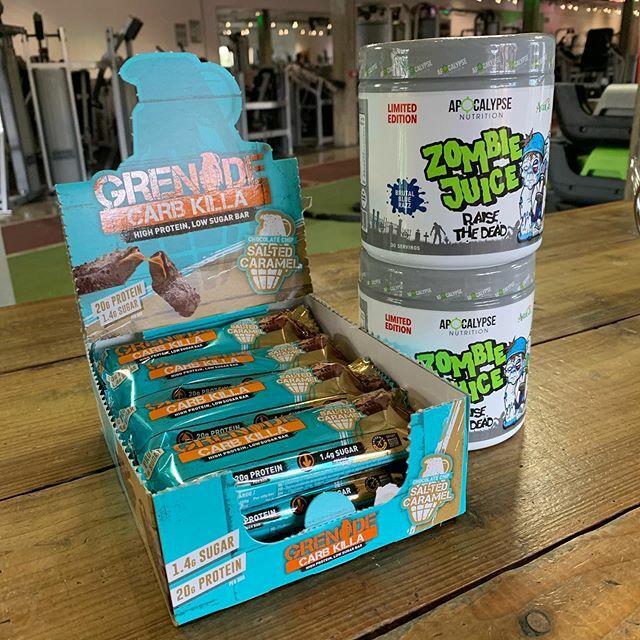 Be_Xfitness's tweet photo. BRAND NEW FLAVOUR: Grenade Carb Killa Chocolate Chip Salted Caramel now in 🔥 .
&amp; a brand new pre workout: Zombie Juice - Wild Pre workout! .
Give them a try 🤷🏼‍♂️😈 https://t.co/wK3uRUcnl4 https://t.co/EaRwWfkcnD