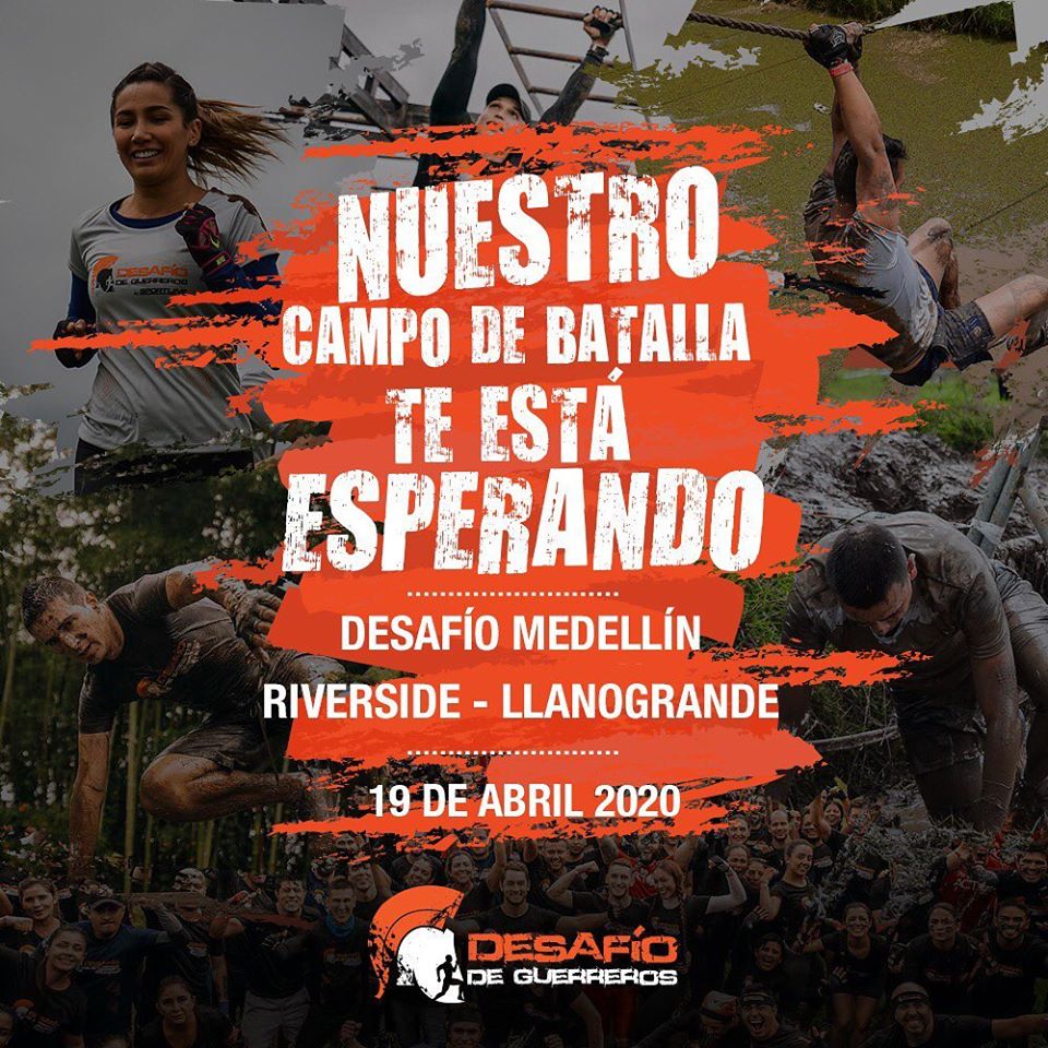 Guerreros, ya tenemos campo de batalla para el Desafío Medellín. Los esperamos en la Pista Riverside Llanograde, para que vivamos juntos una experiencia inolvidable. #Medellín #FelizMiercoles #Carrerasdeobstáculos