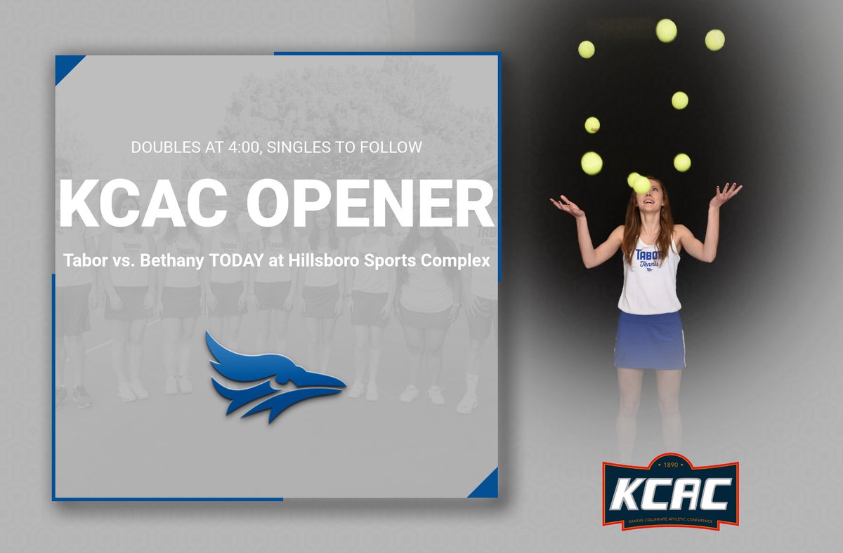 Tabor College Women's Tennis KCAC opener today in Hillsboro at 4:00!