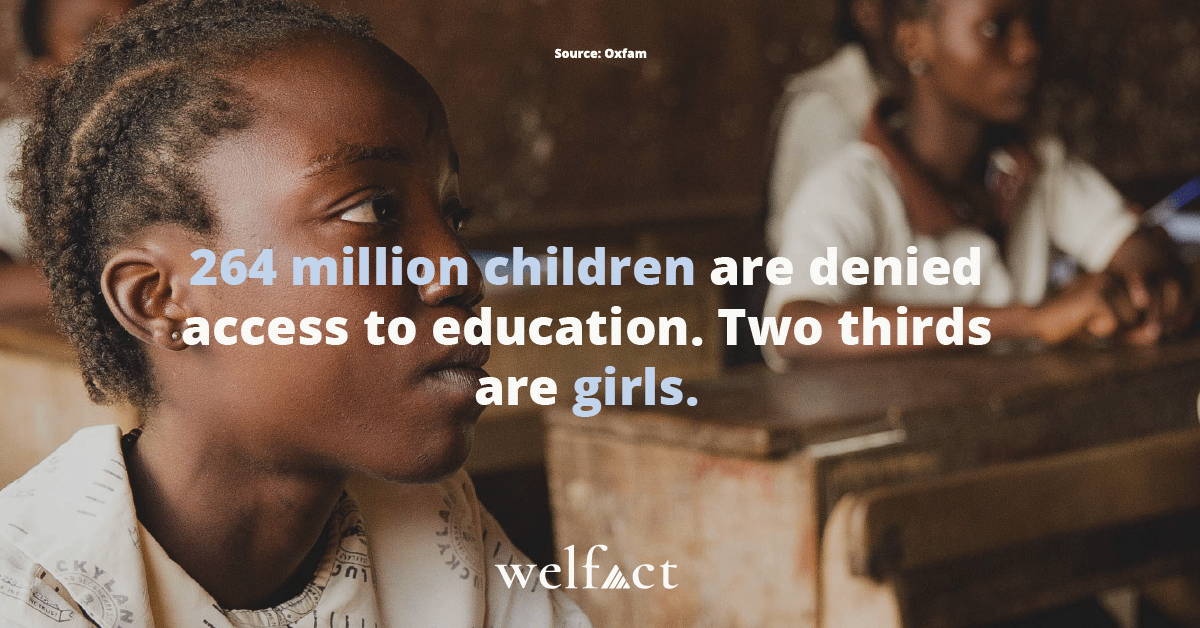 thisiswelfact's tweet photo. We all know that education is  🔑 to a better future, but not everyone has the opportunity to attend. In 2017, 10% of the world’s children did not go to school. About two-thirds of those children were girls. 

#Education #GenderEquality #Philanthropy https://t.co/3Kdpv3JErk