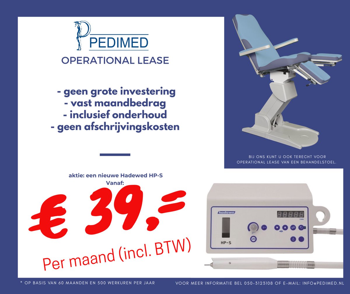 PedimedNL's tweet photo. #hadewe #operationallease #pedicure #motor #pedimed #aktie #behandelstoel #beauty #podo https://t.co/BnwKKMUv6m