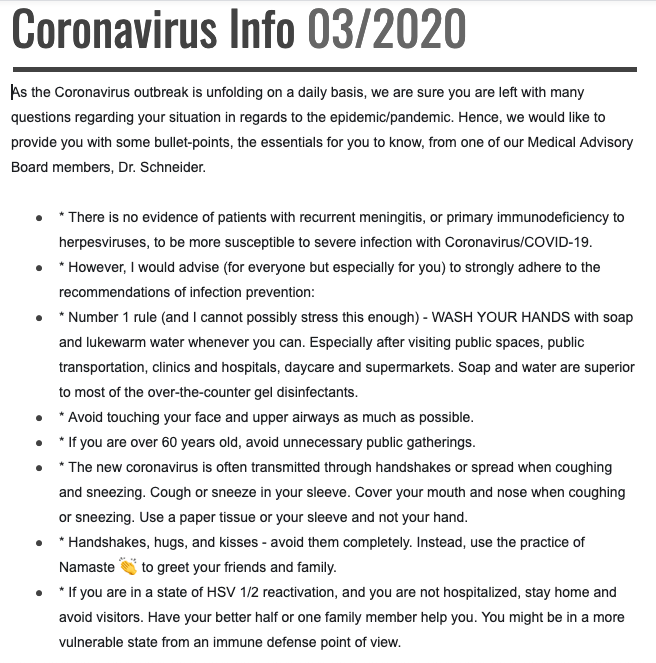 Recurrent Meningitis Association tweet media