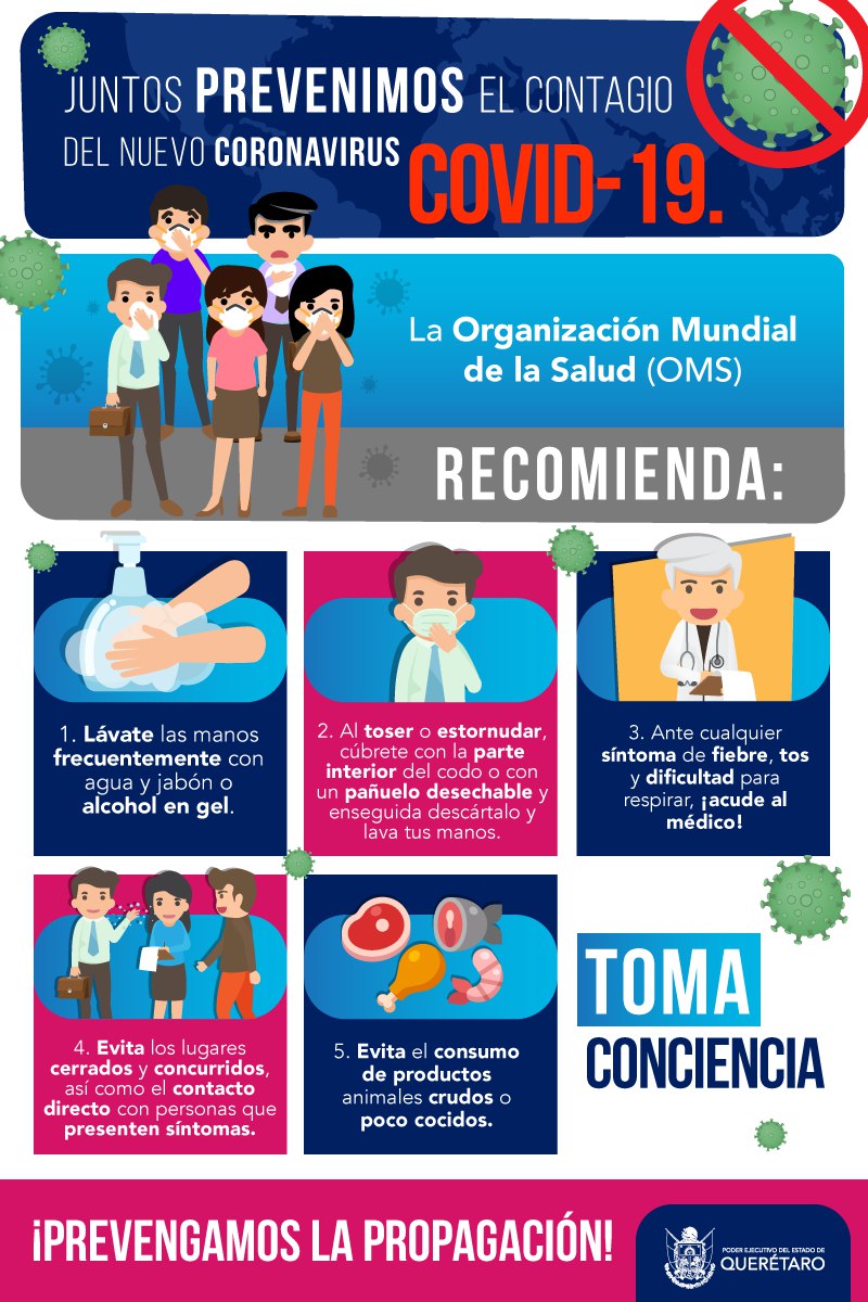 gobqro's tweet photo. ¿Ya conoces las medidas básicas para prevenir el contagio del coronavirus COVID-19? Comparte con tus amigos y familiares las recomendaciones oficiales de la #OMS, ¡tu participación es muy importante!  #MeInformoYMeCuido #QroResponsable #CoronavirusMx https://t.co/03jxN0MPaH
