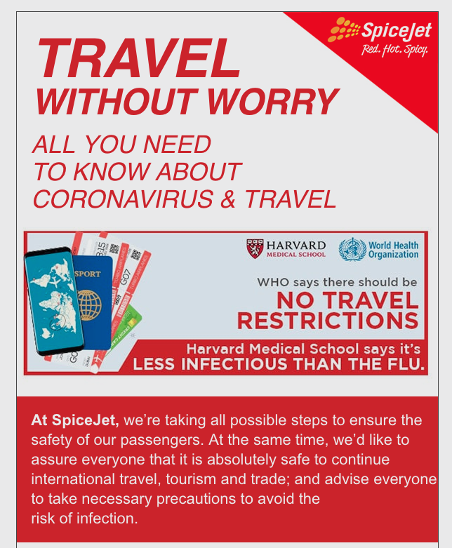 fartfree's tweet photo. Incredibly irresponsible mailer from @flyspicejet https://t.co/gg2vIXbyH2