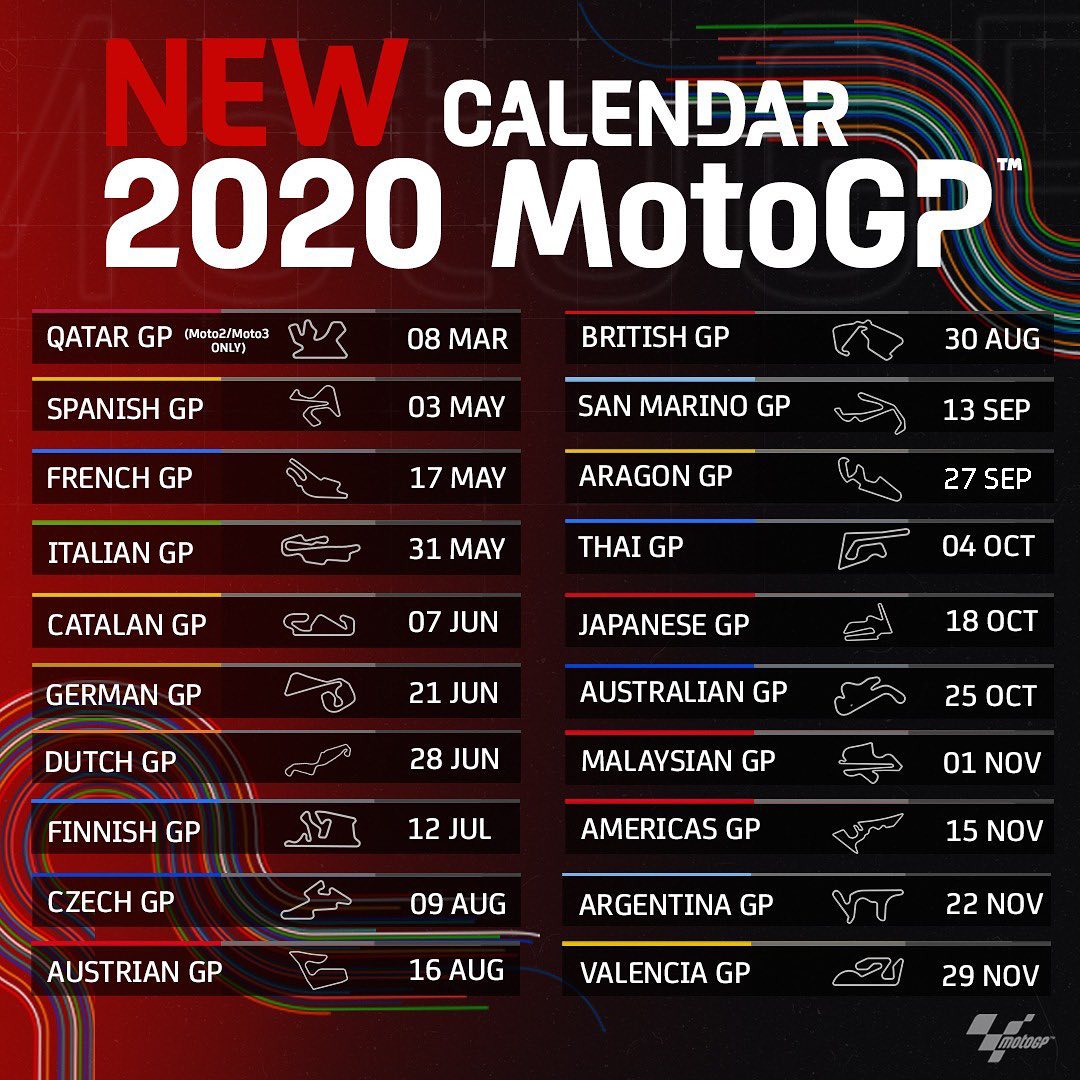 ESPN MotoGP en Twitter: "#MotoGPxESPN ¡Así quedó el calendario de ...